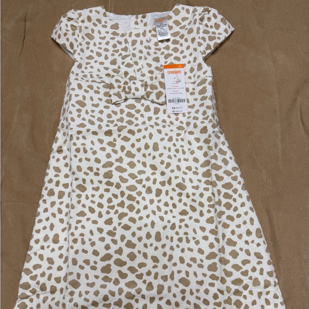 Gymboree Cream and Tan Spotted Kids Dress